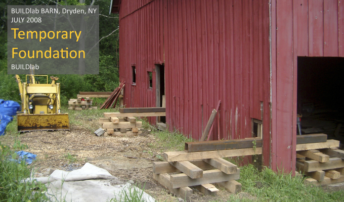 BUILDlab barn up on temporary foundations